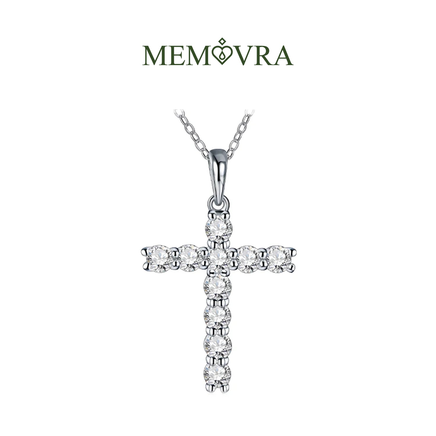 Sacred Moissanite Cross Pendant Necklace